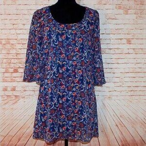 AsU Wish Floral Crochet Shift Sleeve Dress Size S